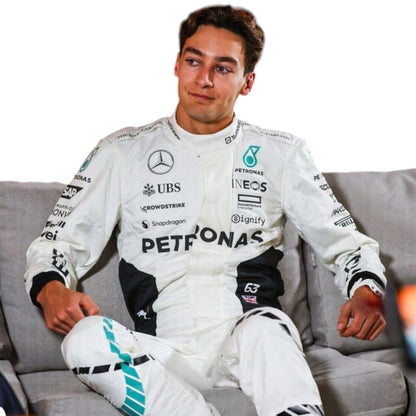 George Russel 2024 Mercedes-AMG Petronas Qatar GP F1 Race Suit - Barirah Racewear image 2