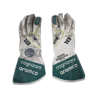 Lance Stroll 2022 Aston Martin Dutch GP F1 Racing Gloves - Barirah Racewear image 1