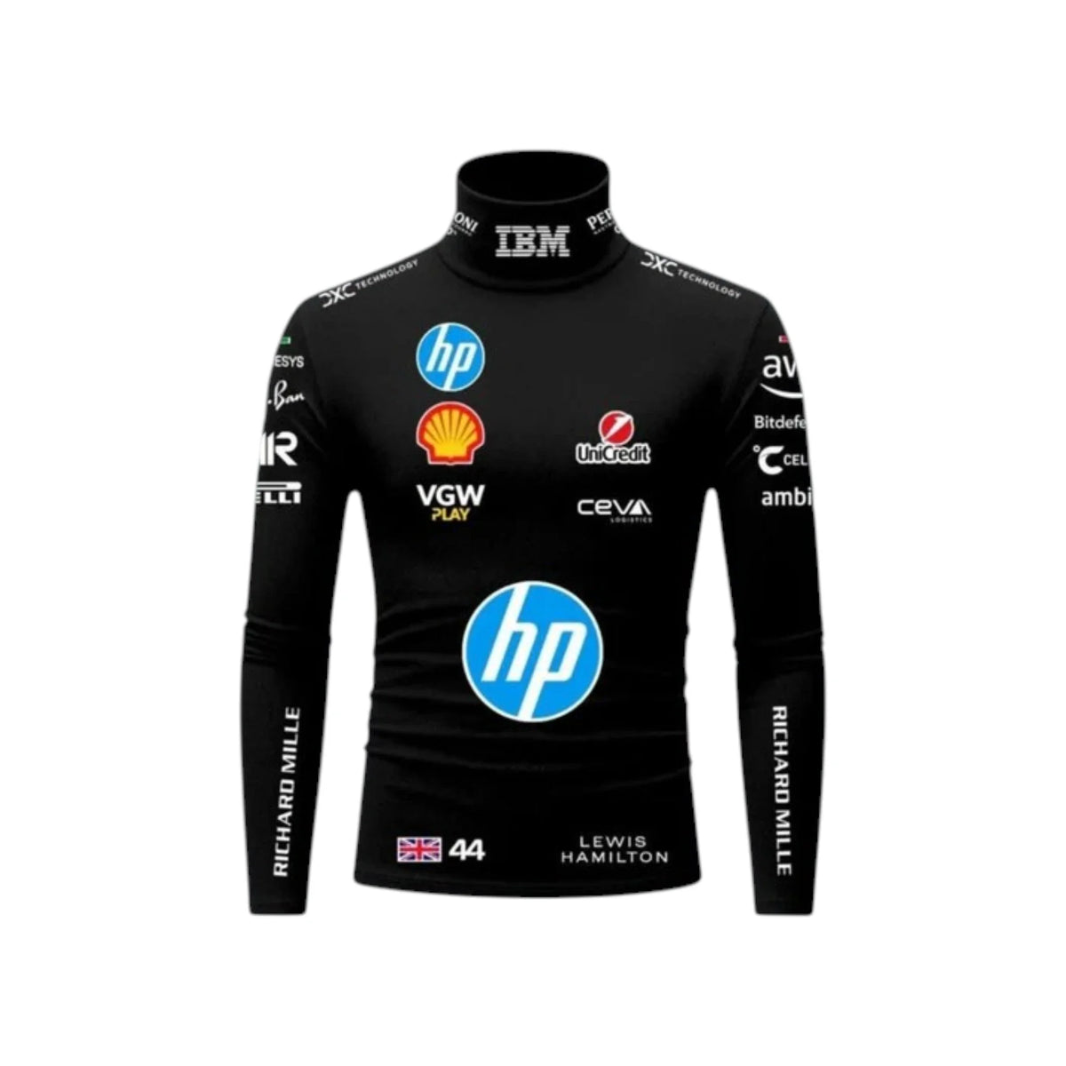Lewis Hamilton 2025 Ferrari F1 Undershirt (Black) - Barirah Racewear image 1