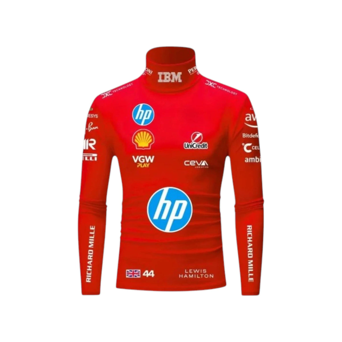 Lewis Hamilton 2025 Ferrari F1 Undershirt (Red) - Barirah Racewear image 1