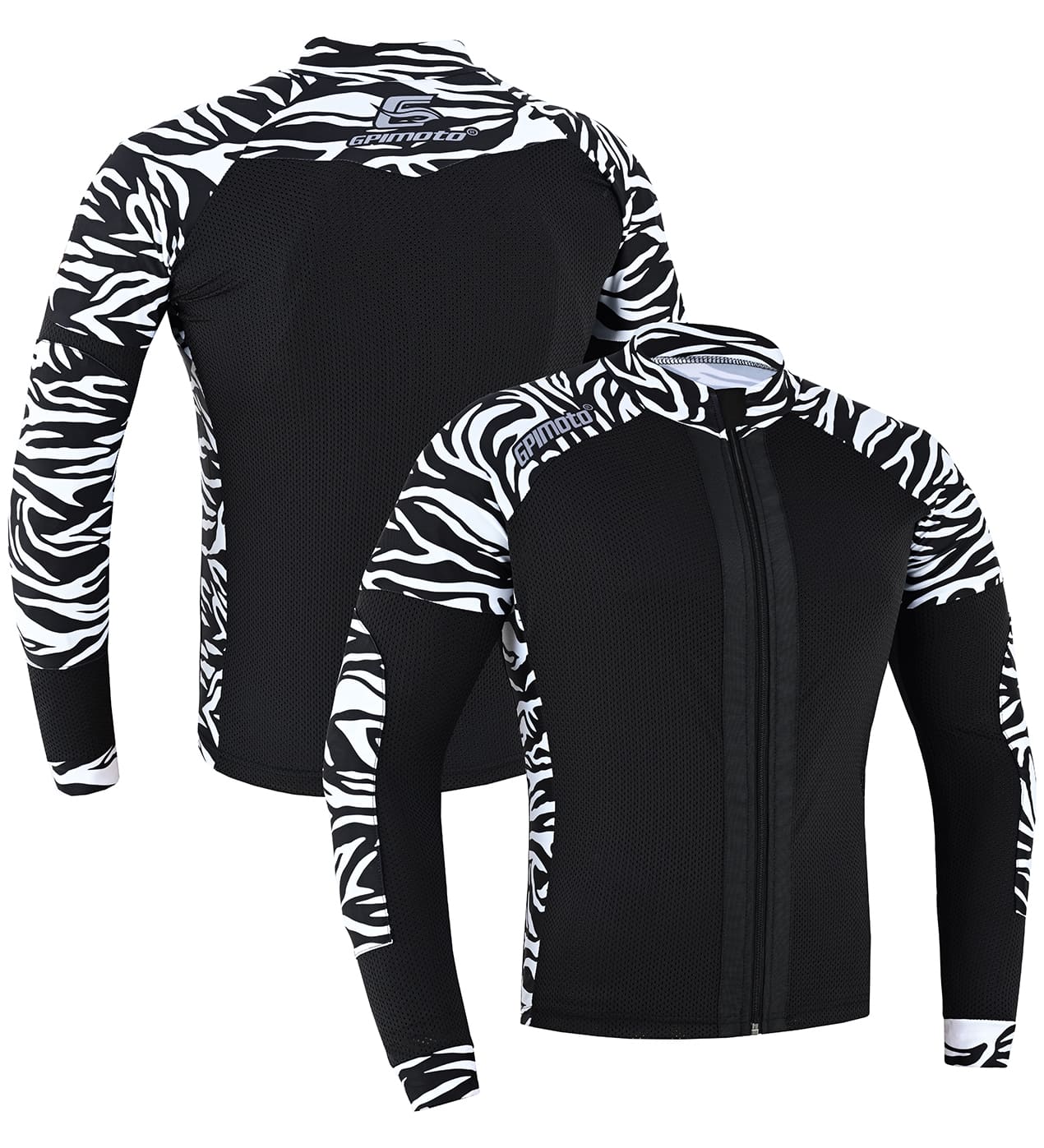 GPIMOTO Armored Mesh Motorcycle Riding Shirt | CE Armor Ready Protective Base Layer Jacket | Breathable Full-Zip Riding Gear | Black & Green