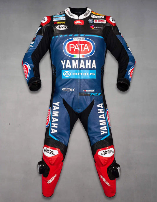Pata Yamaha WorldSBK Racing Leather Suit – Blue/Black/Red – Replica Motorcycle Racing Suit