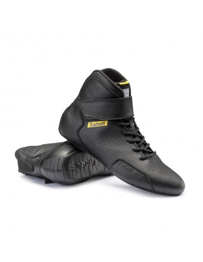 Sabelt Racing Shoes | Professional FIA-Style Motorsport Driving Boots | Premium Leather Performance Race Footwear | Black, White & Red