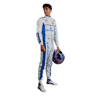 Alex Albon 2025 Williams Racing F1 Race Suit Replica – White/Blue – Formula 1 Driver Racing Suit