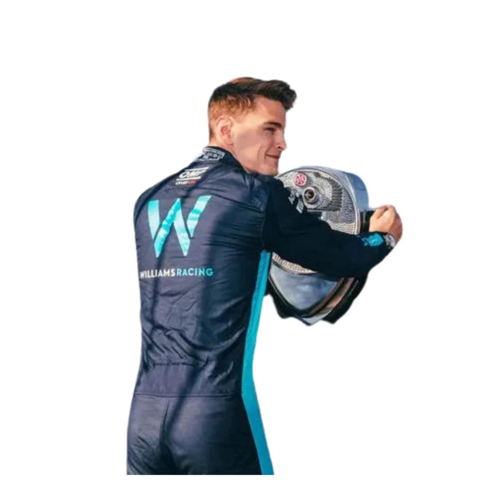 Williams Racing 2023 Logan Sargeant Formula 1 Race Suit – Navy Blue OMP Replica Fireproof Racing Suit