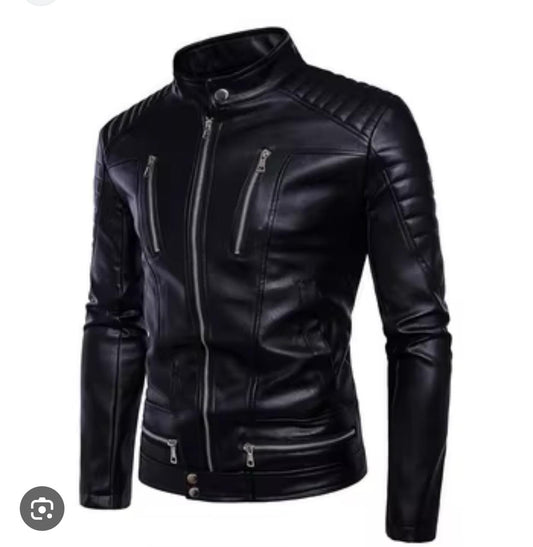 Men's Premium Black Café Racer Leather Jacket – Slim Fit Motorcycle Biker Coat