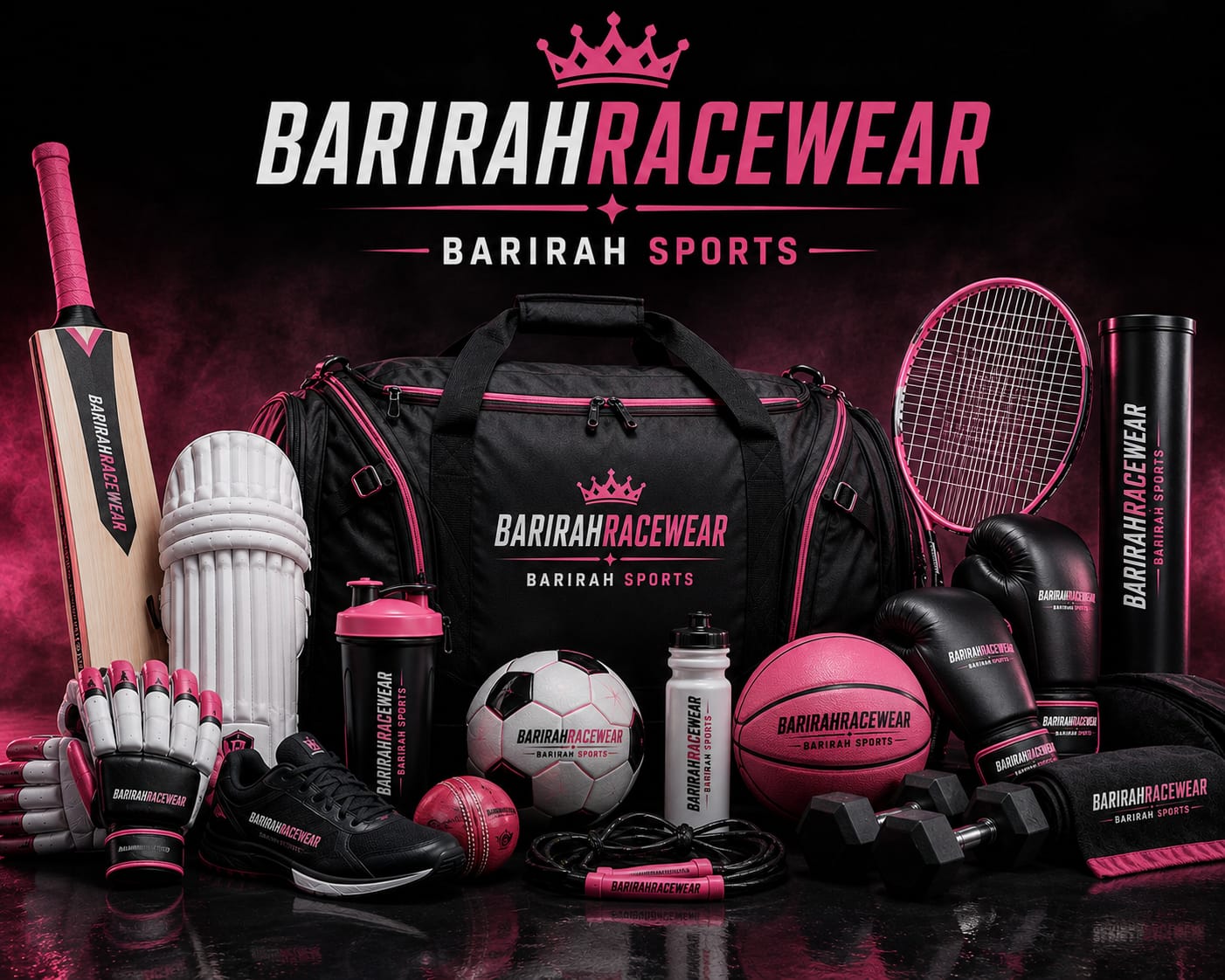 Barirah Racewear Sports Equipment Collection | Premium Gym, Cricket, Boxing, Football, Basketball & Tennis Training Gear | Sports Accessories & Fitness Essentials
