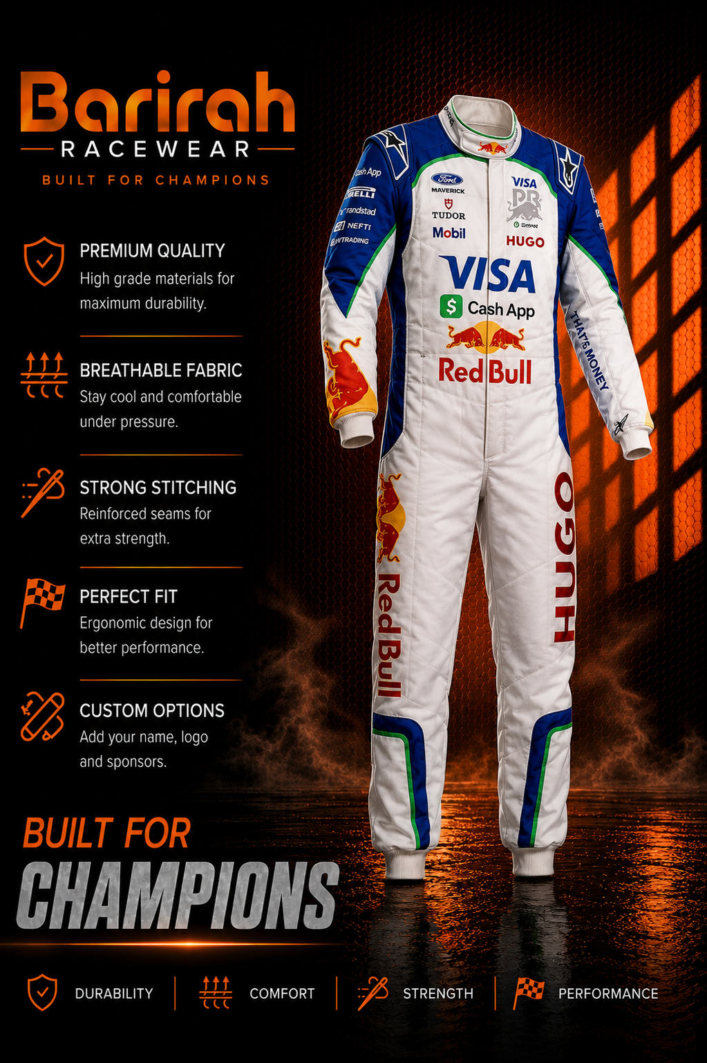 2026 Liam Lawson VISA CASH APP RB F1 Racing Suit