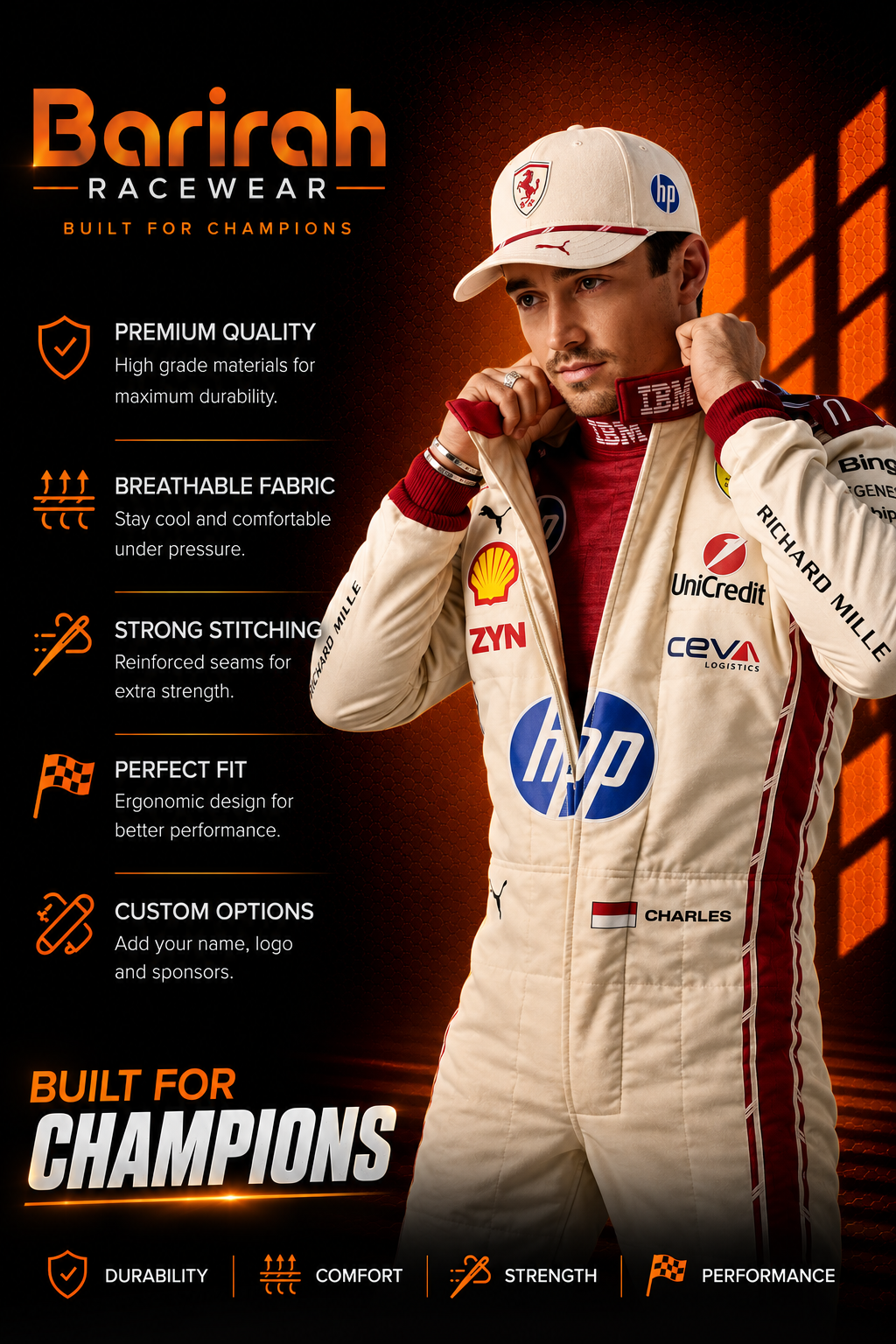 2026 Charles Leclerc Ferrari Special Edition F1 Race Suit