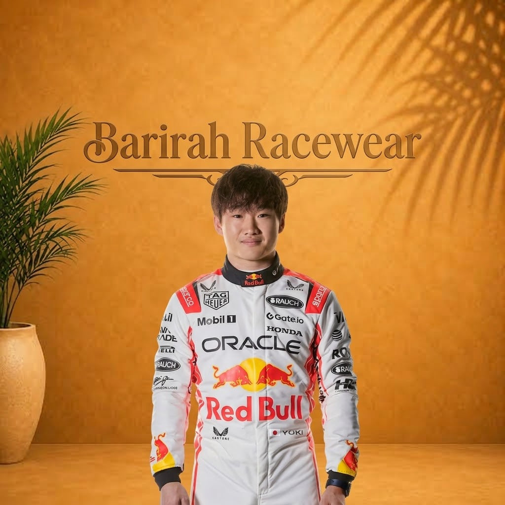 Custom handmade F1-style go-kart racing suit with a fully sublimated design.