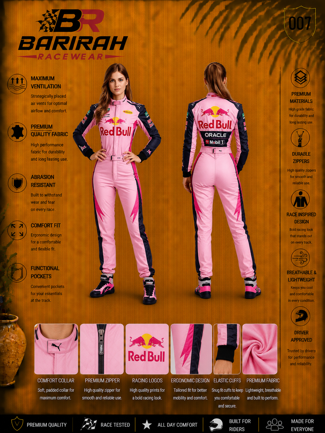 Red Bull Go Kart Racing Suit Level 2 Digital Printed MadetoMeasure Kartin Gear