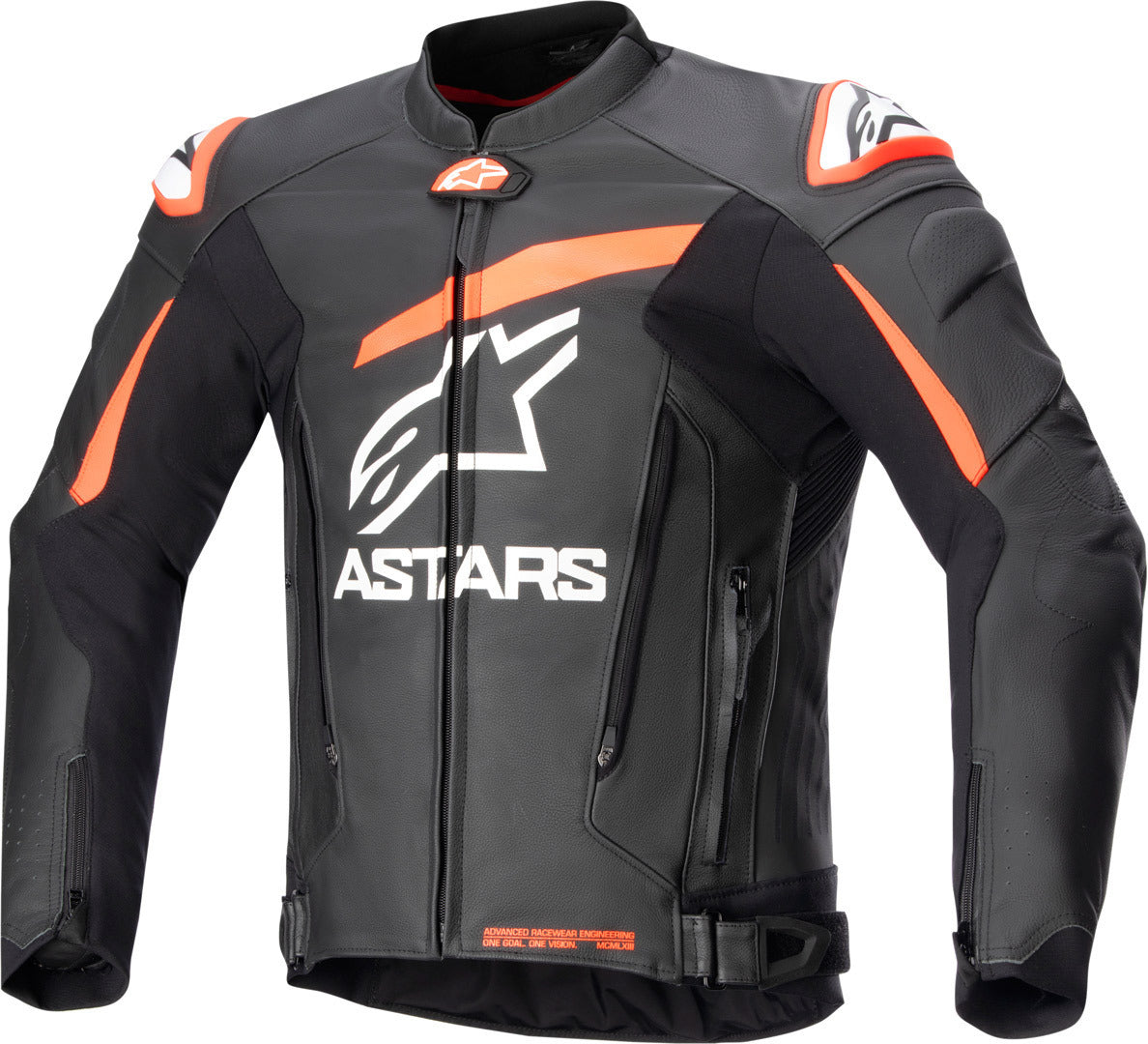 Alpinestars GP Plus V4 Leather Motorcycle Jacket | Men's Premium CE-Ready Racing Biker Jacket | Protective Sport Riding Jacket | Black, Grey, Red & White