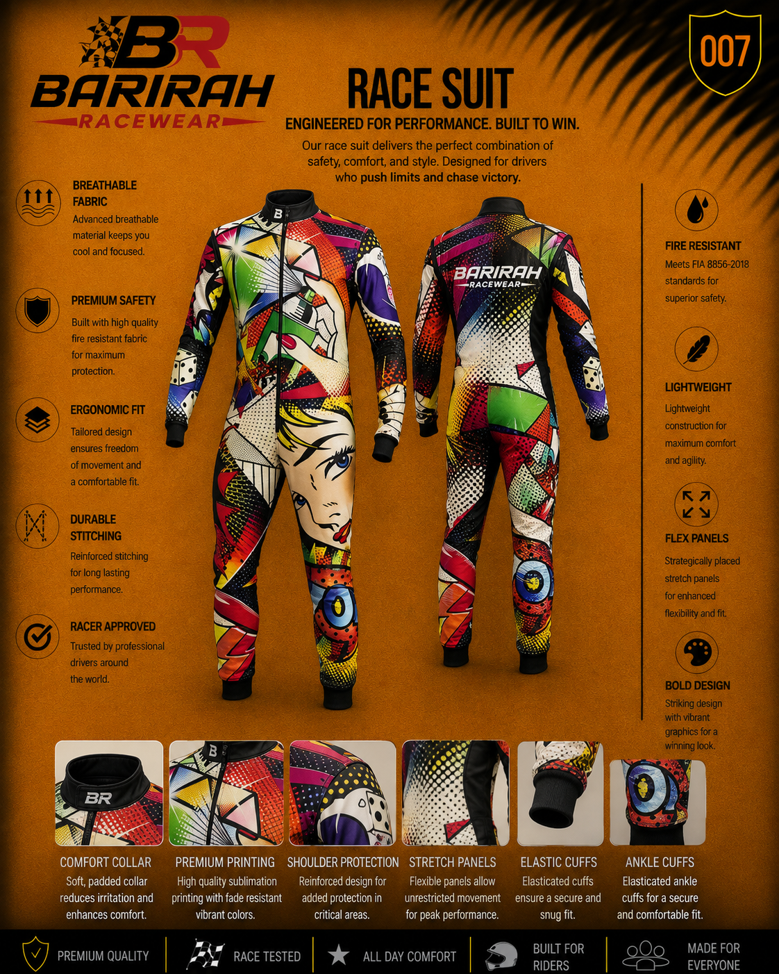 Ski Race Suit ENERGIAPURA Pop Art Junior