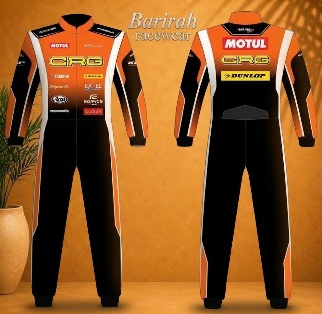 Custom F1-style go-kart racing suit available in all sizes,