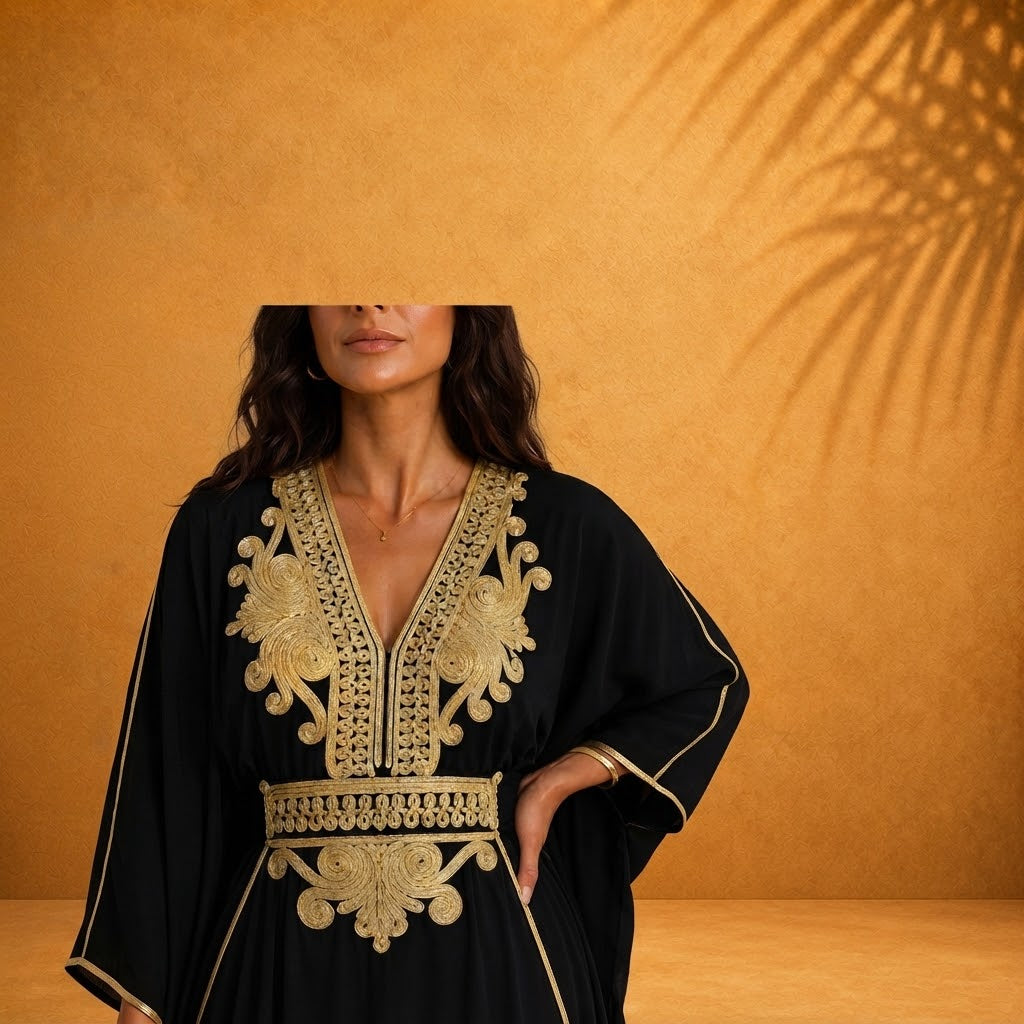 Elegant Moroccan Summer Gandoura Caftan