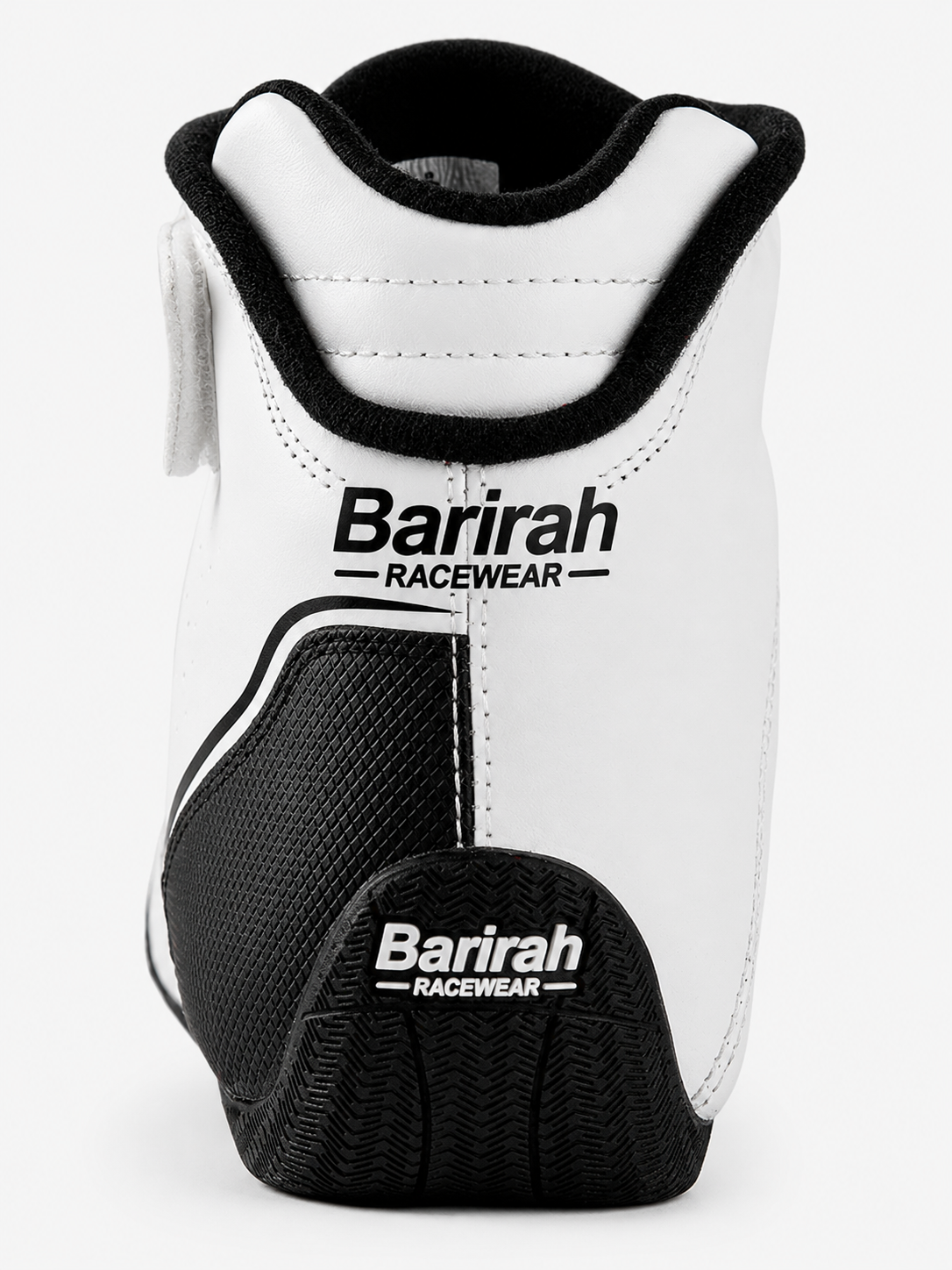 Barirah Racewear Premium Karting Racing Shoes – Professional Motorsport Driving Boots | Lightweight High-Grip Racing Footwear | White/Black