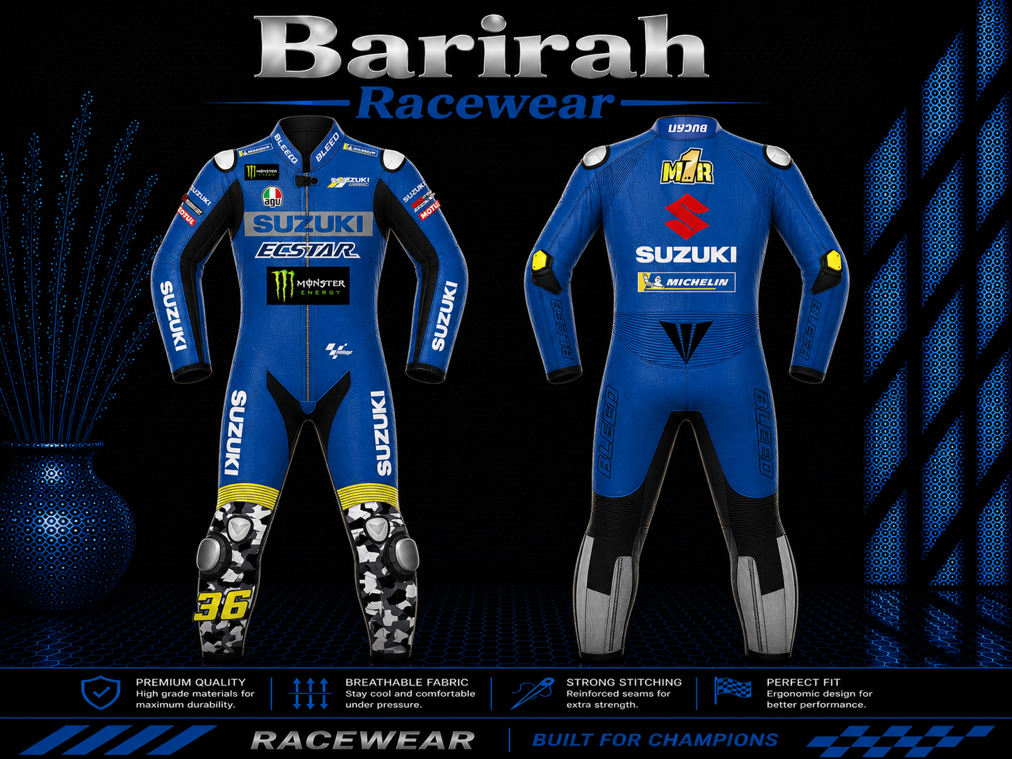 2021 Joan Mir Suzuki Ecstar MotoGP Leather Race Suit