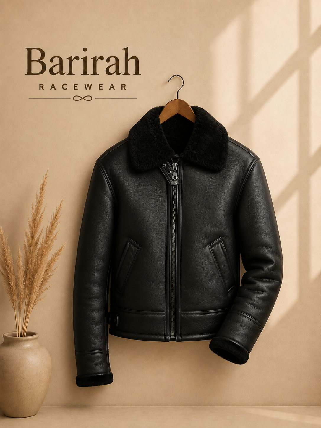 Barirah Racewear Men’s Genuine Leather Motorbike Jacket