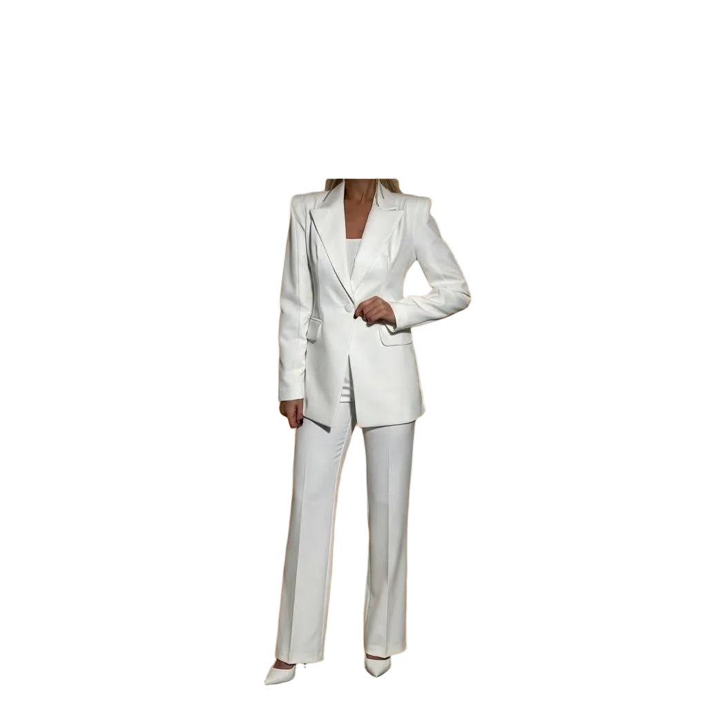 Elegant white bridal pantsuit