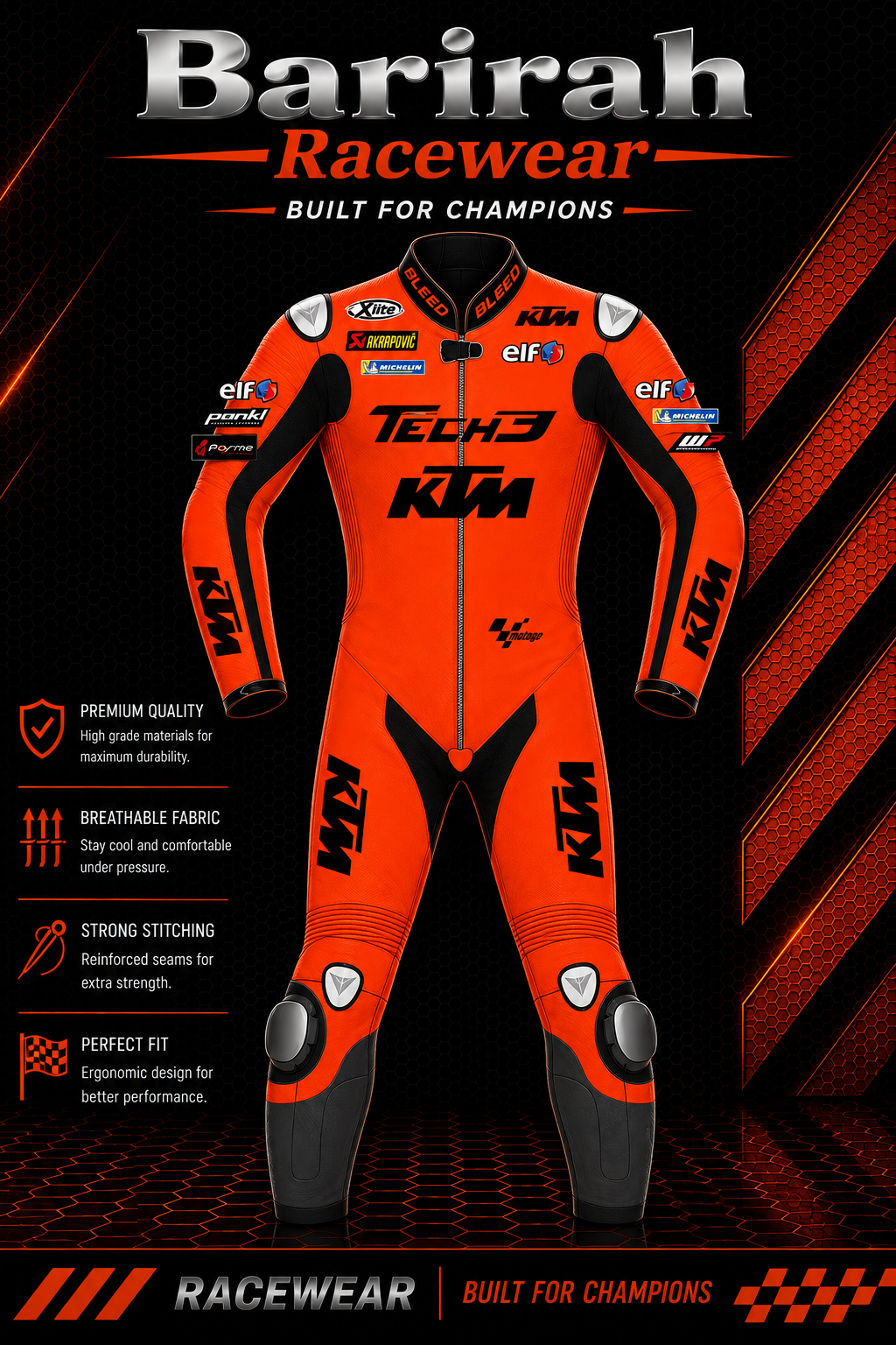 Danilo Petrucci KTM Tech3 2021 Leather Race Suit