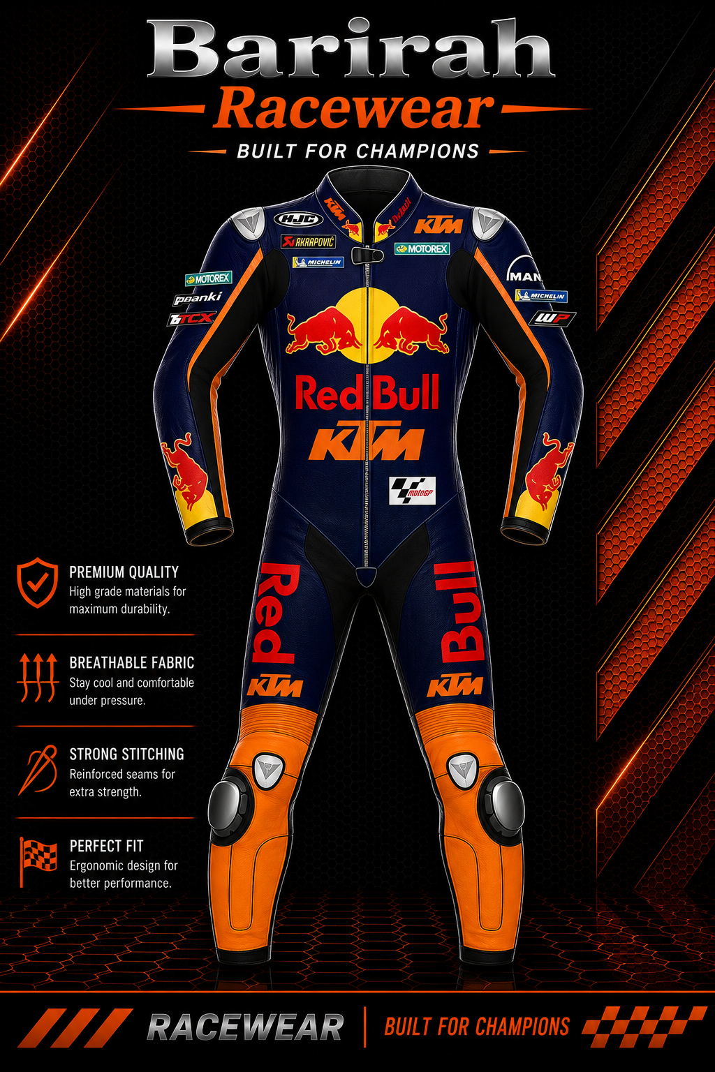 Brad Binder Red Bull KTM 2021 Leather Race Suit