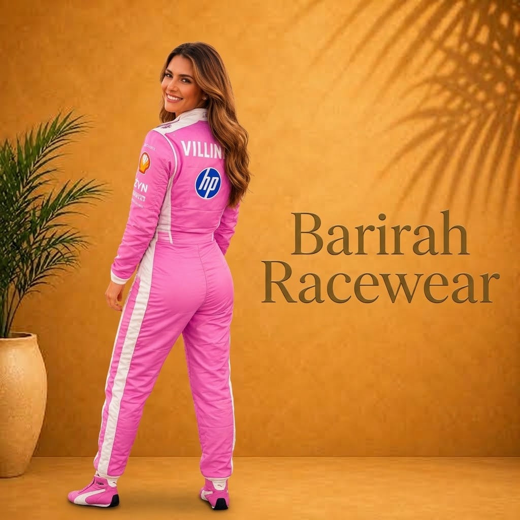 Pink Motorsport Racing Suit | Women’s Racing Cosplay Jumpsuit | Barirah Racewear