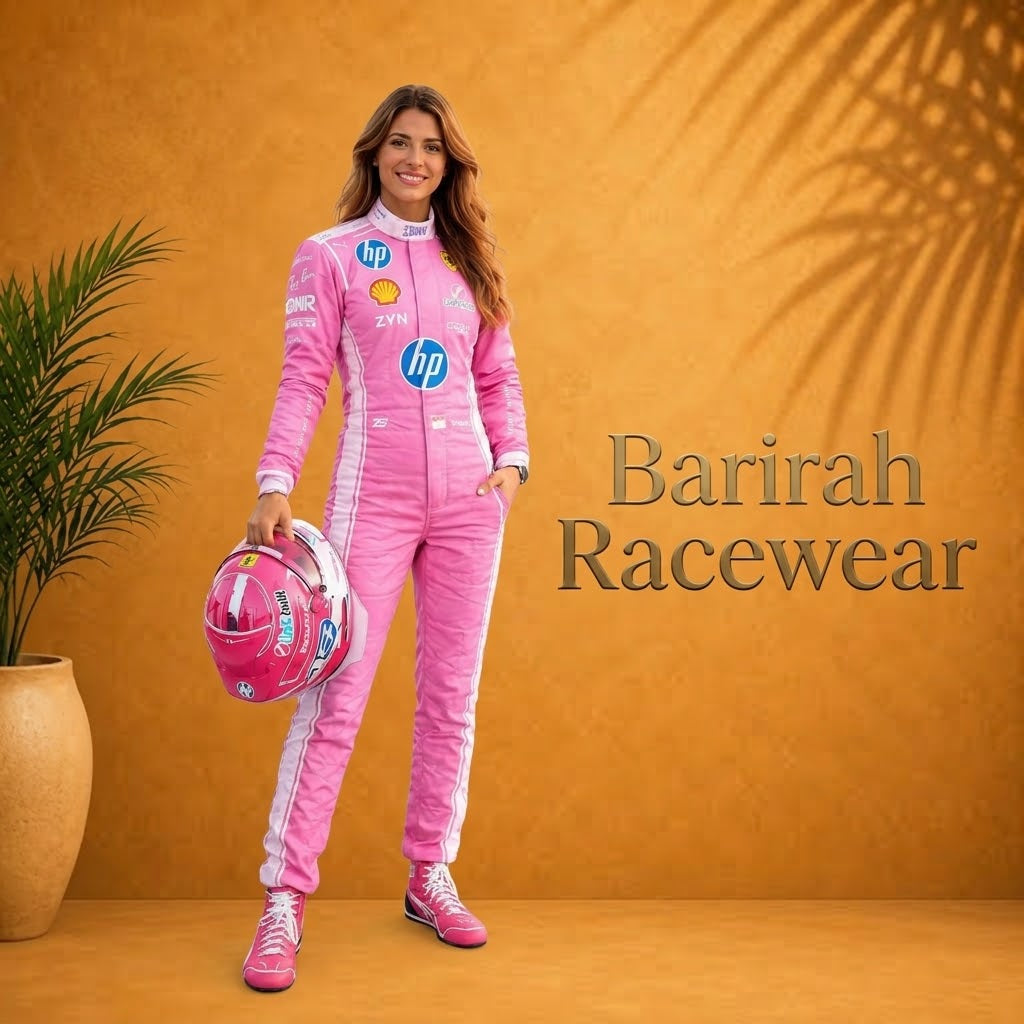 Pink Motorsport Racing Suit | Women’s Racing Cosplay Jumpsuit | Barirah Racewear