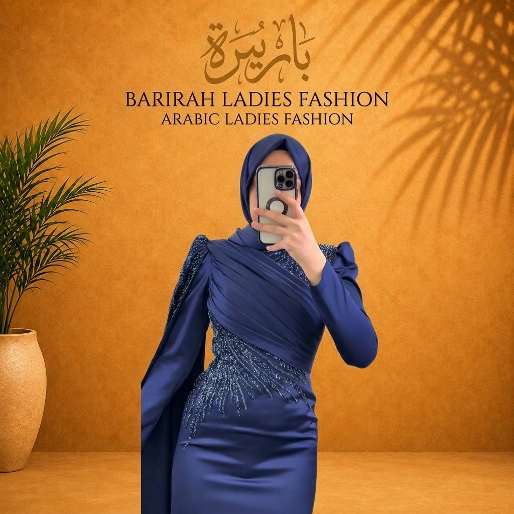 Elegant Noura-Inspired Satin Evening Dress.