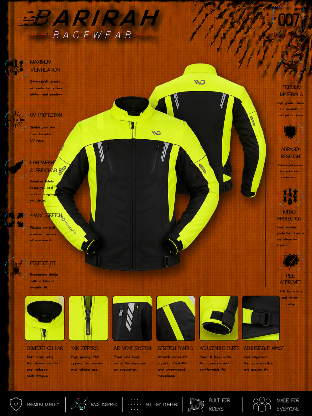 Men’s Textile Motorcycle Jacket - Waterproof Cordura