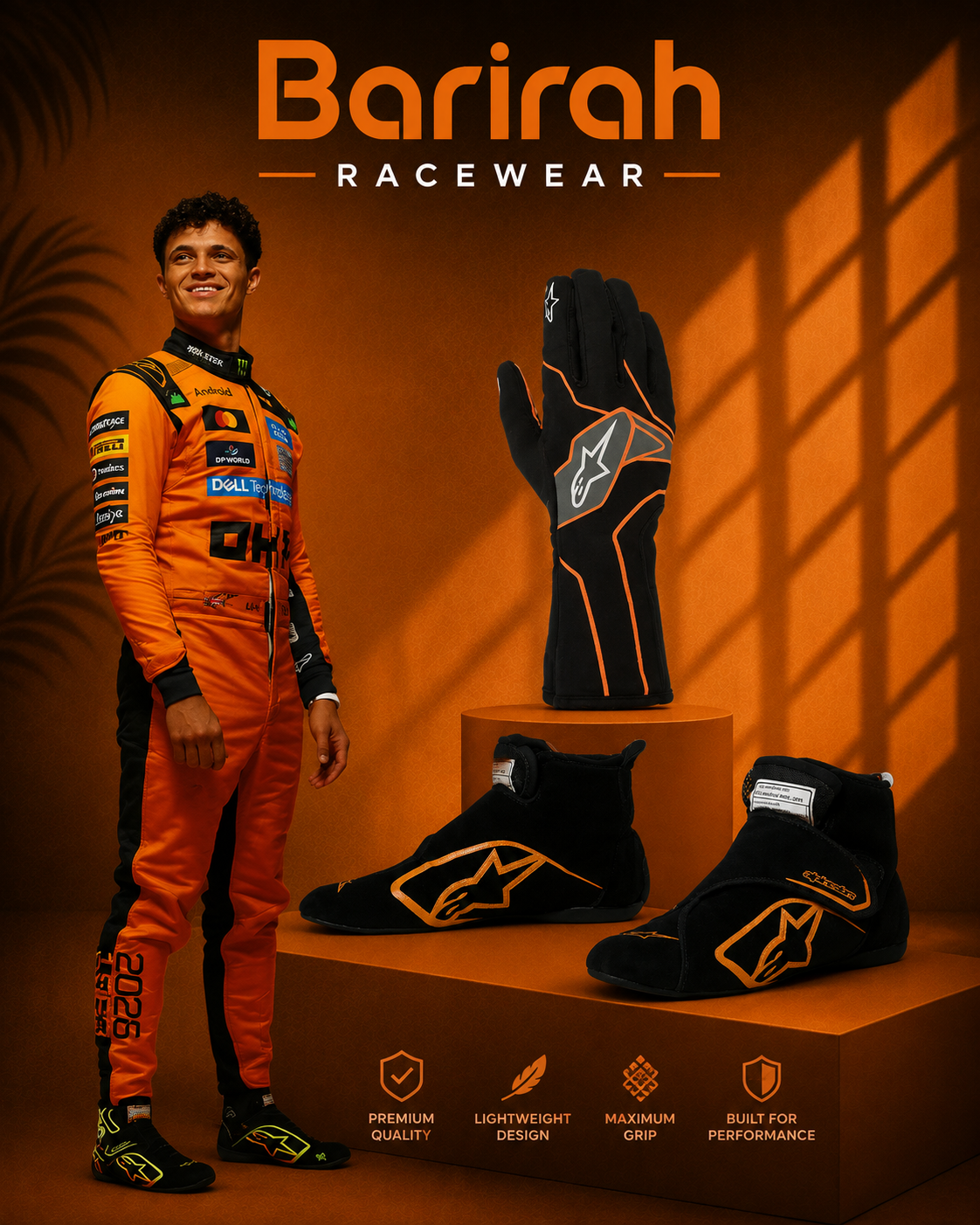 Lando Norris 2026 F1 Race Suit with Shoes & Gloves Kit