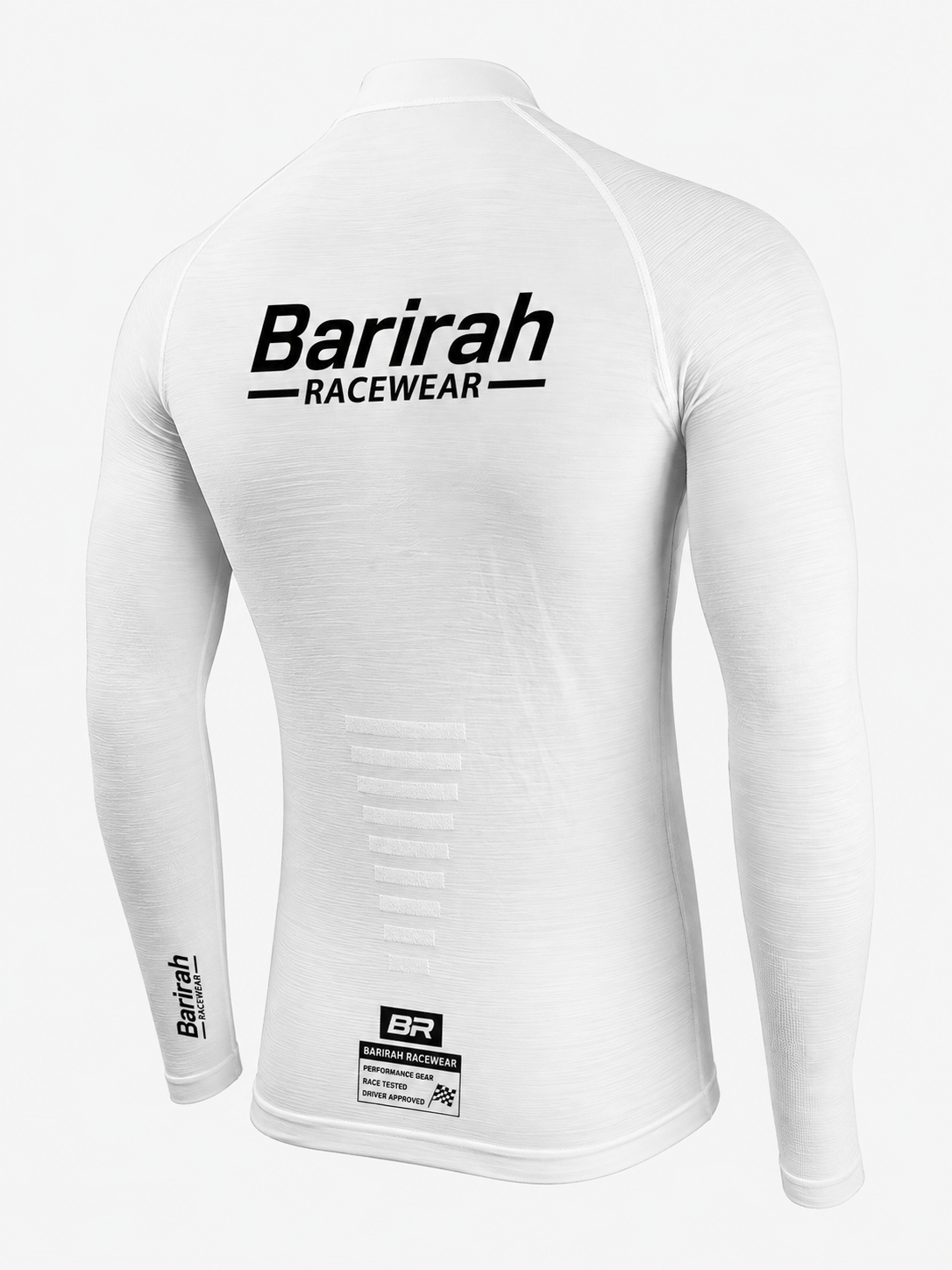 Barirah Racewear FIA-Style Nomex Racing Undershirt – Fire Resistant Long Sleeve Motorsport Base Layer | Lightweight & Breathable | White