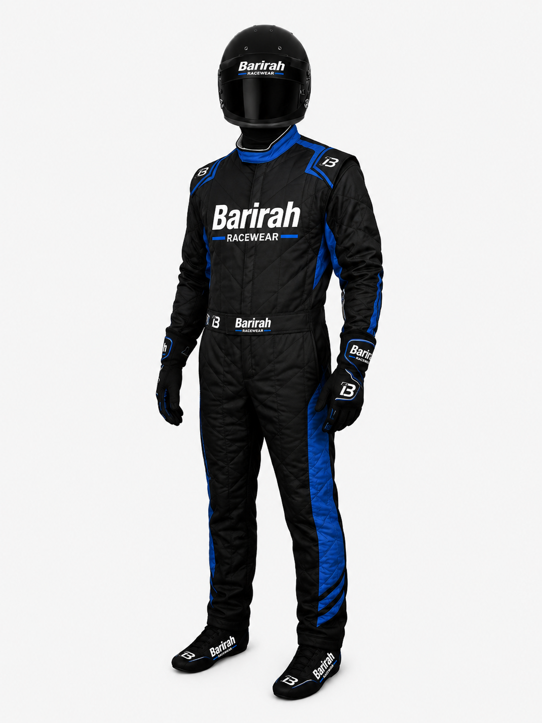 Barirah Racewear Premium Racing Suit – Professional Karting & Motorsport Driving Suit | Lightweight Performance Racing Overall | Black/Blue