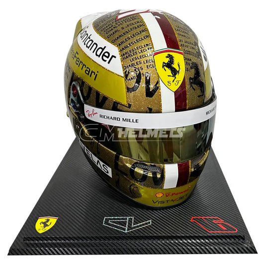 Charles Leclerc 2022 Singapore GP Gold Ferrari F1 Mini Helmet | Formula 1 Collectible Display Replica
