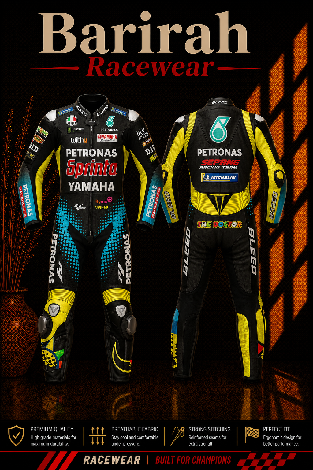 2021 Valentino Rossi MotoGP Leather Racing Suit