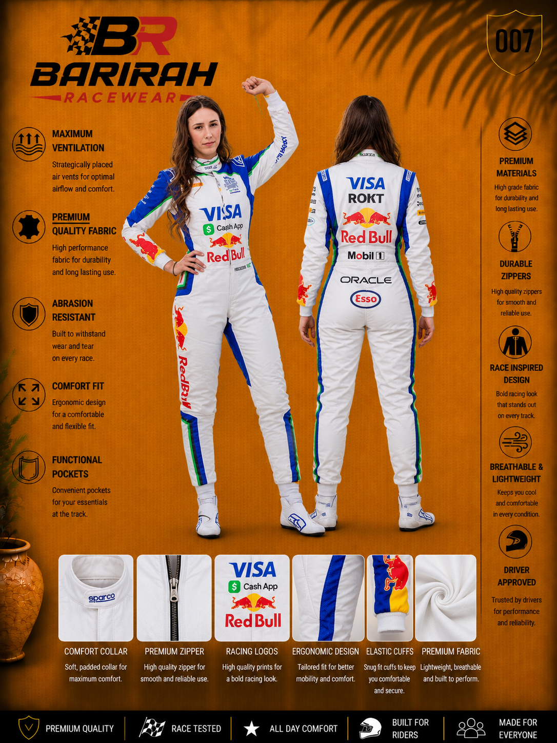 Barirah Racewear Go-Kart Racing women Suit