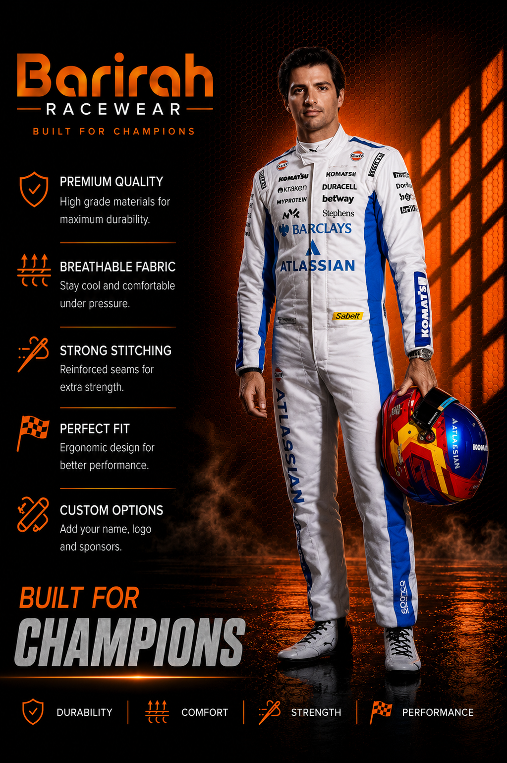 Carlos Sainz 2026 Williams F1 Race Suit