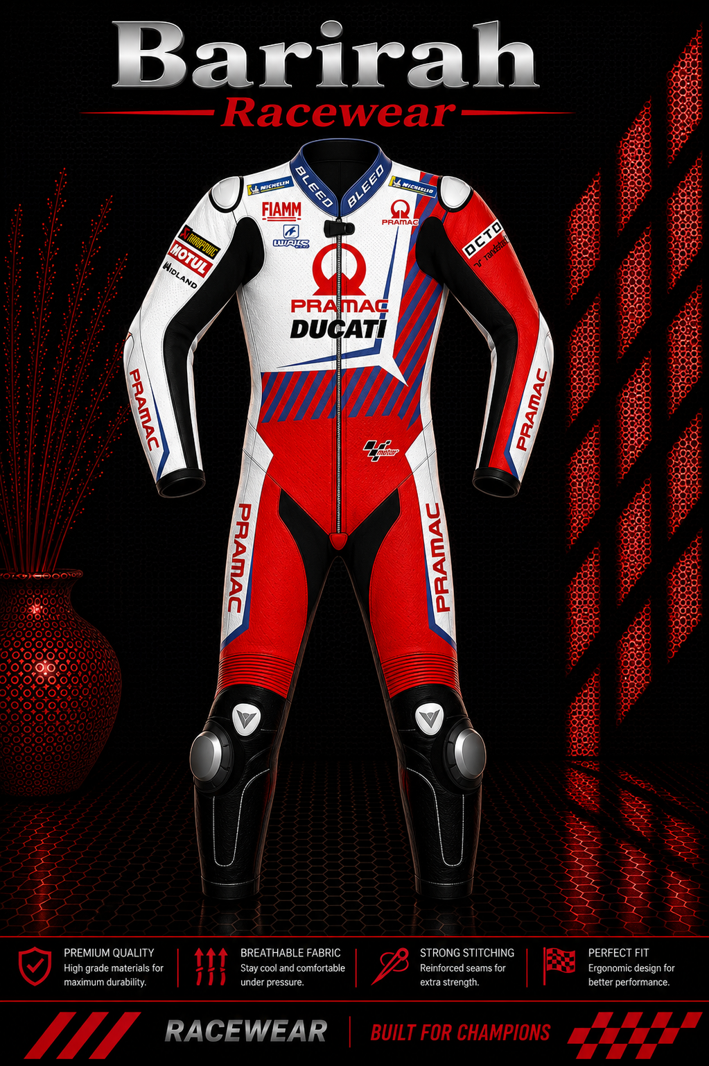 2021 Johann Zarco Pramac Ducati MotoGP Leather Race Suit