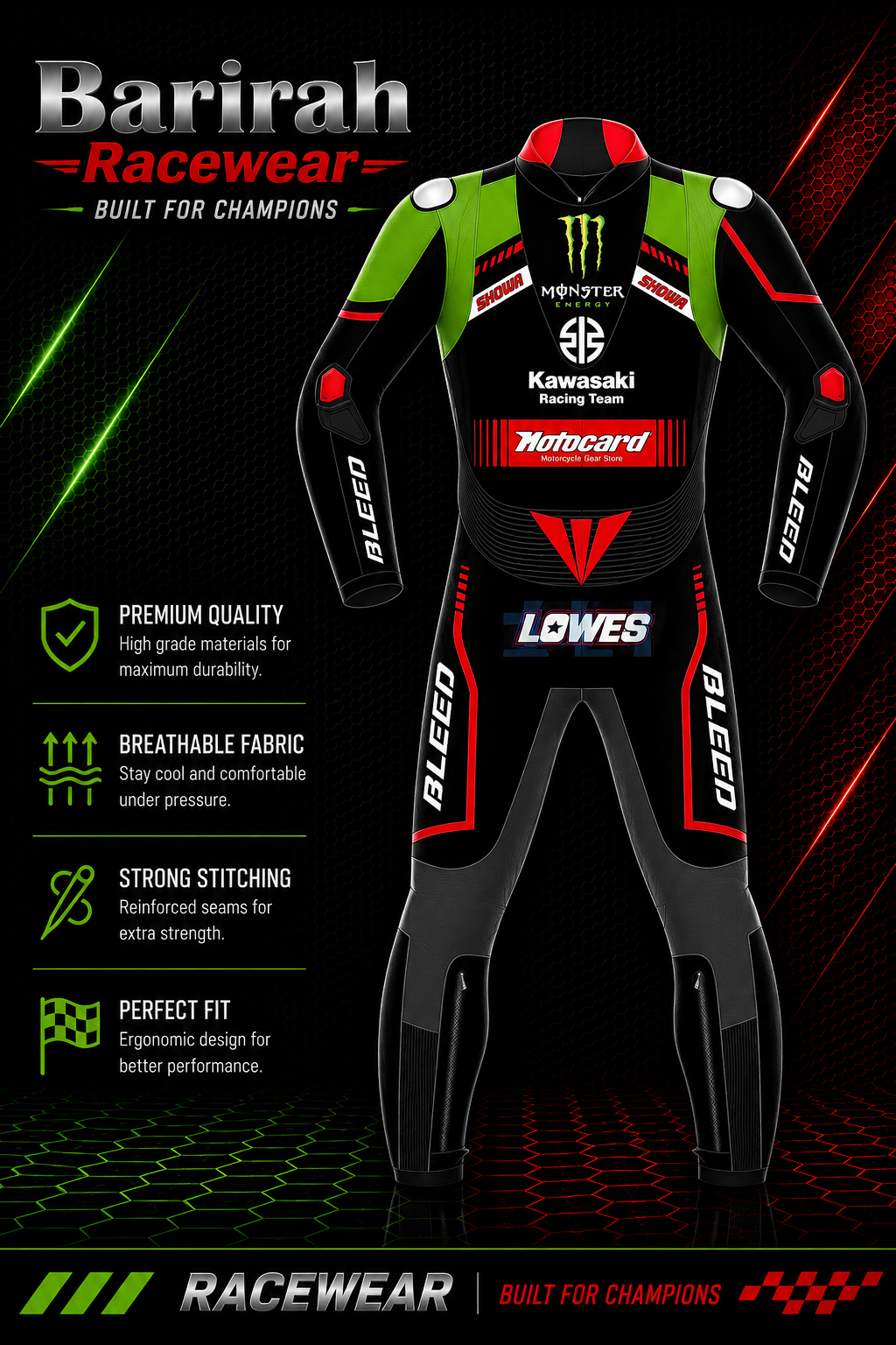 Alex Lowes WSBK 2021 Kawasaki MotoGP Suit