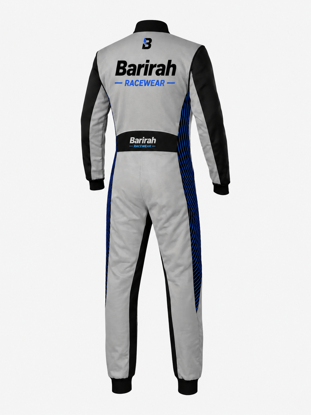 Barirah Racewear Premium Racing Suit – Professional Karting & Motorsport Driving Overall | Lightweight Performance Auto Racing Suit | Grey/Black/Blue