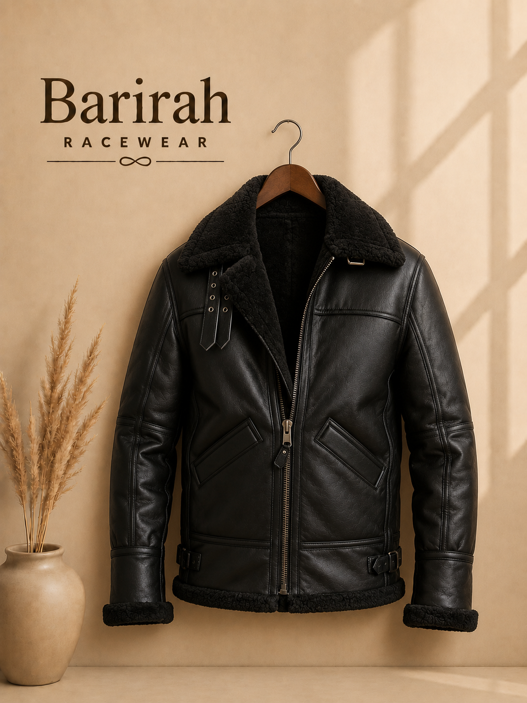 Barirah Racewear Men’s Genuine Leather Motorbike Jacket