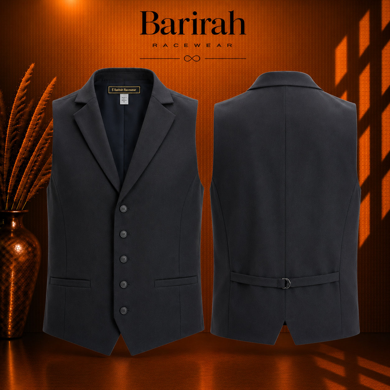 Edwards Men's Dress Lapel Vest-Barirah Racewear
