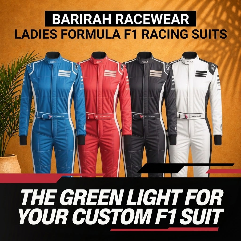 Custom women’s F1-style kart racing suit