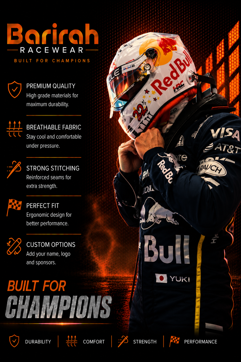 Yuki Tsunoda 2025 Singapore GP F1 Race Suit – Limited Edition