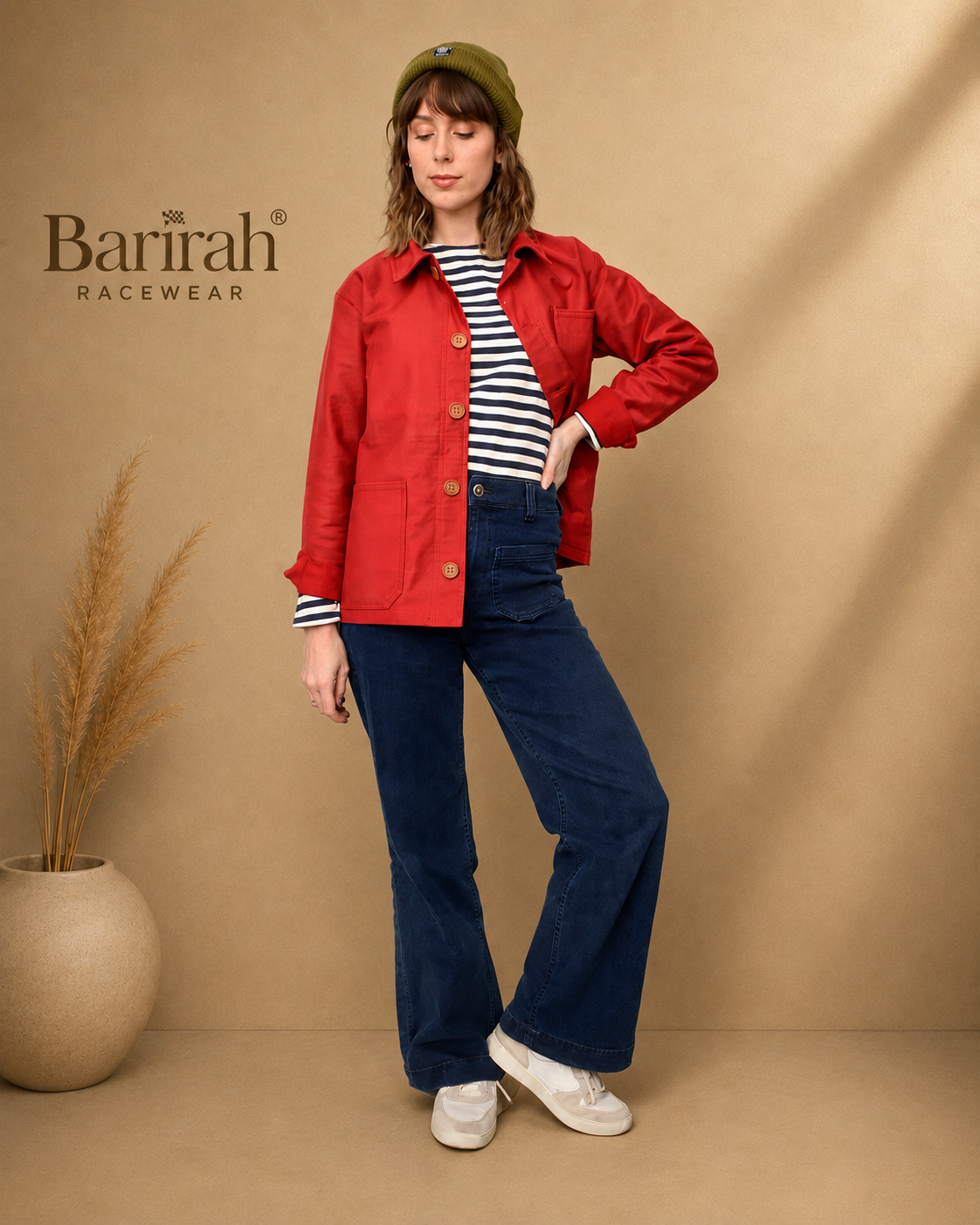 Barirah Racewear Women’s Classic Chore Jacket – Red