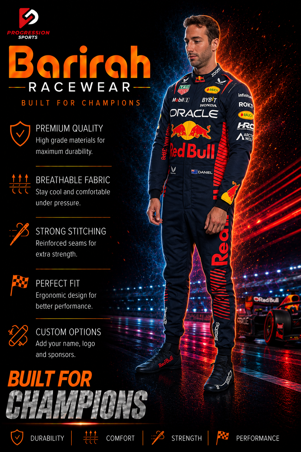 2023 Daniel Ricciardo Red Bull F1 Race Suit
