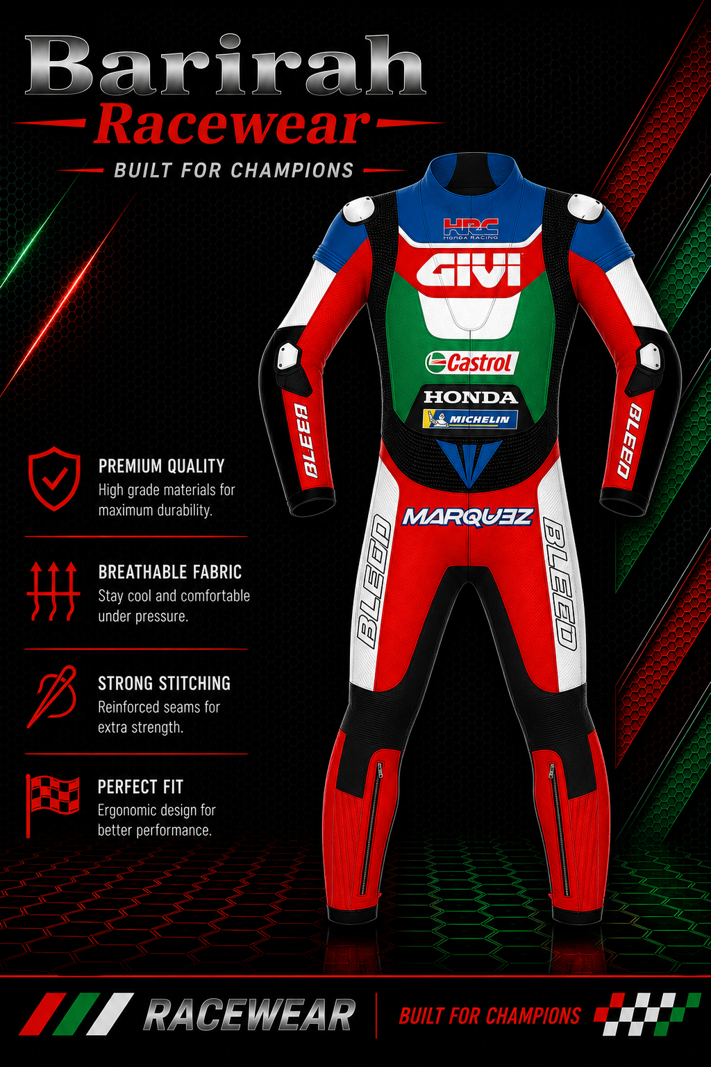 Alex Marquez Honda LCR 2021 Leather Race Suit