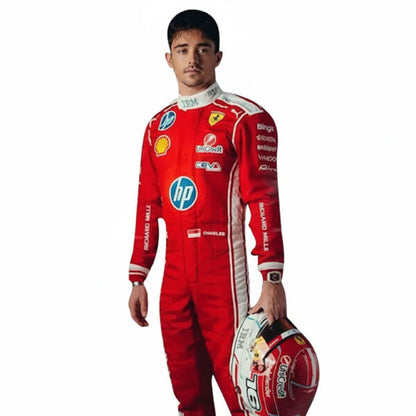 Premium Red Motorsport Racing Suit with Sponsor Style Graphics – Adult Racing Coverall