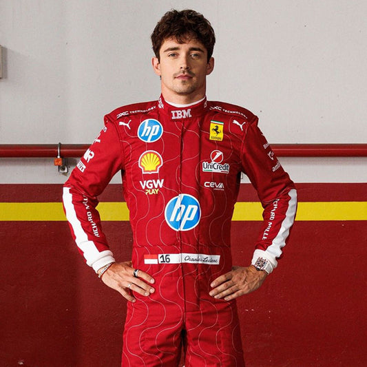 Charles Leclerc Ferrari HP F1 Racing Suit 2025 | Scuderia Ferrari Team Replica Racewear