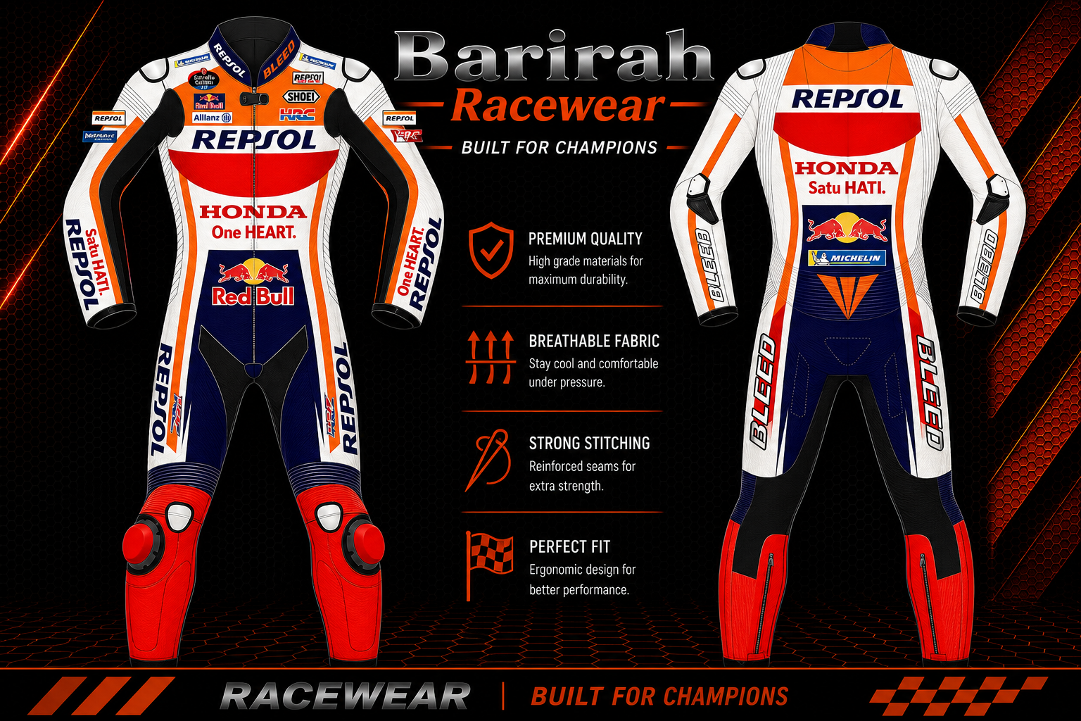 Alex Marquez Repsol Honda 2021 Leather Race Suit