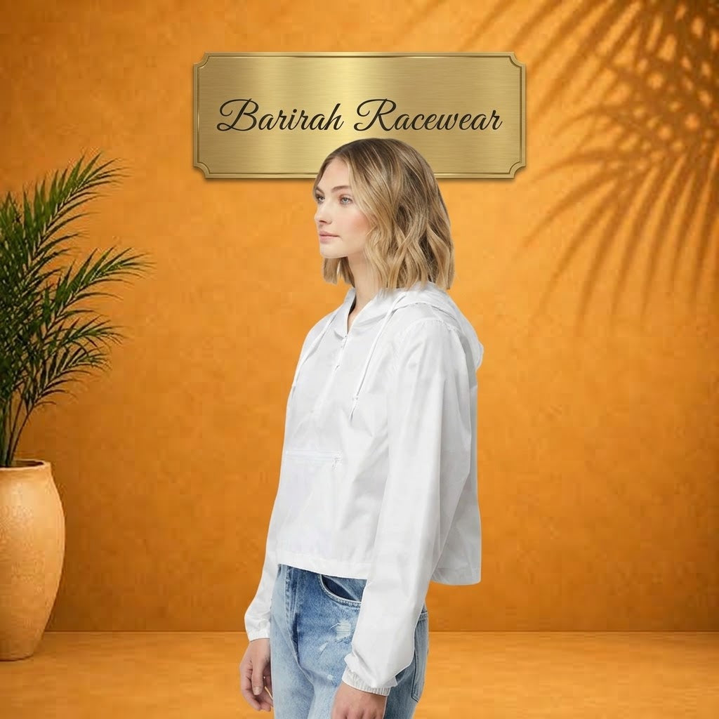 Women’s Lightweight Quarter-Zip Crop Windbreaker | Barirah Racewear